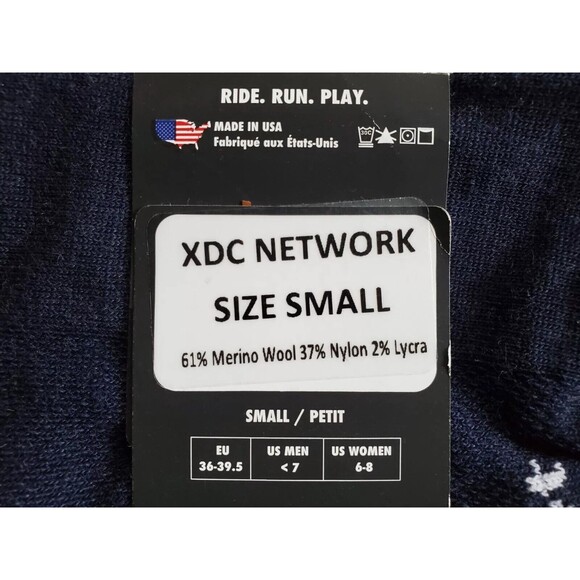 DeFeet Socks Bicycle Aireator XDC Network Cycling Men Small Blue Wool Blend NEW - Picture 3 of 3